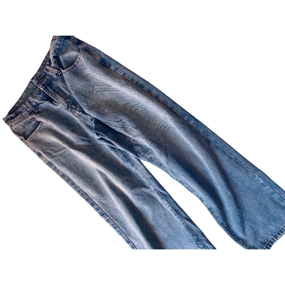 Blue Denim Relaxed Fit Jeans 30" waist | 100% Cotton High Waist Straight Leg